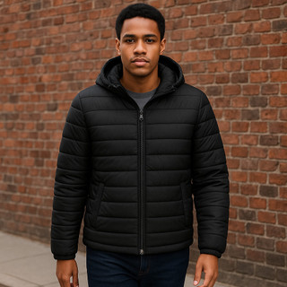 Jaqueta Masculina Bobojaco Puffer Corta Vento para Inverno e Dias Frio Muito Confortável Quente de Qualidade