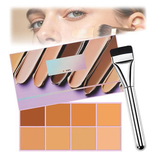 Paleta de corretivo SoftMatte com efeito gradiente de 8 cores, cobertura total e à prova d'água, vem com aplicador, adeq