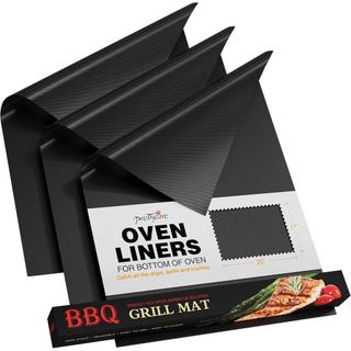Forros para Forno PrettyCare para a Parte Inferior do Forno - Pacote com 3 Tapetes Grandes e Resistentes, 16,25”x23”, Fo