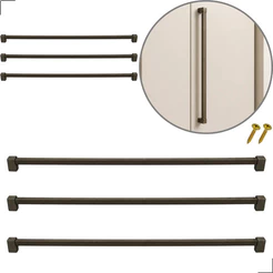 Kit 6 Puxadores Alça 608mm Para Móveis Guarda Roupa Bronze Bronze Simile