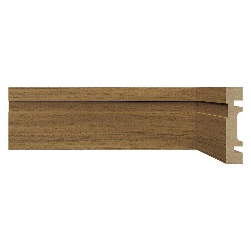 Kit com 40 Barras Rodapé MDF 15MMX7CM 702METRO Linear 96m Marrom/Cedro Frisado Moldufama Cedro Frisado