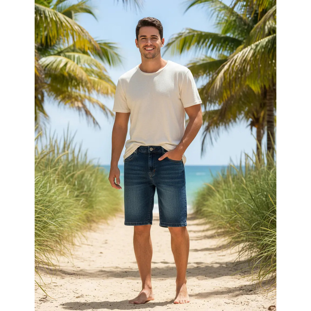 Kit 03 Bermuda Jeans Premium Masculino Elastano Short