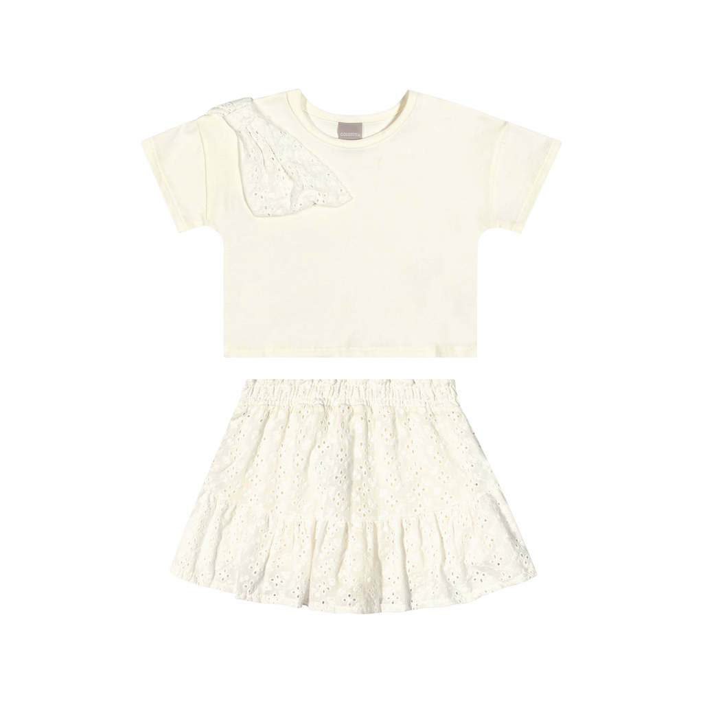 Conjunto Infantil Menina Laço Laise Colorittá Branco