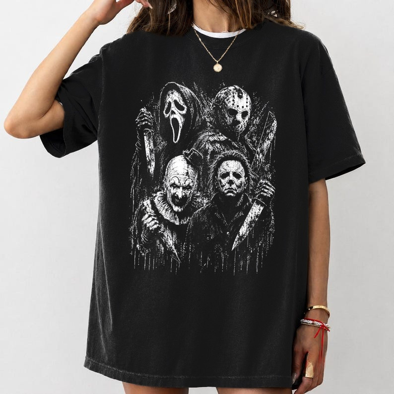 Camiseta Masculina Feminina Assombração Personagens Terror Halloween Anime T‑shirt Unissex Streetwear Envio Imediato