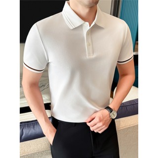 High-End sentimento camisa polo de manga curta masculina verão 2026 novo estilo luz maduro rufião bonito negócios Casual