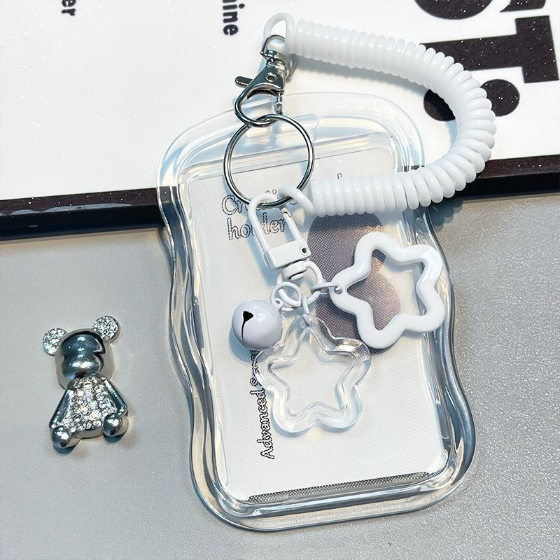 Porta-Cartões Fotográficos Fofos Kpop Star Wave Photocard Chaveiro Transparente