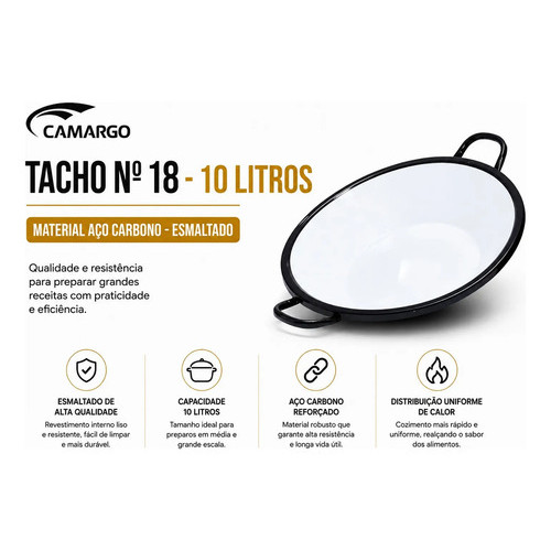 Tacho Fritador Inox 10lts Com Pés Fritadeira Pastel Batata Prateado Gás — imagem 2 de 2