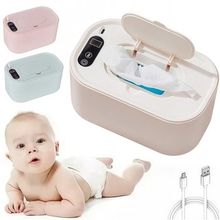 Aquecedor de Lenços Umedecidos para Bebê com Display Digital - Temperatura Ajustável 40-60°C USB