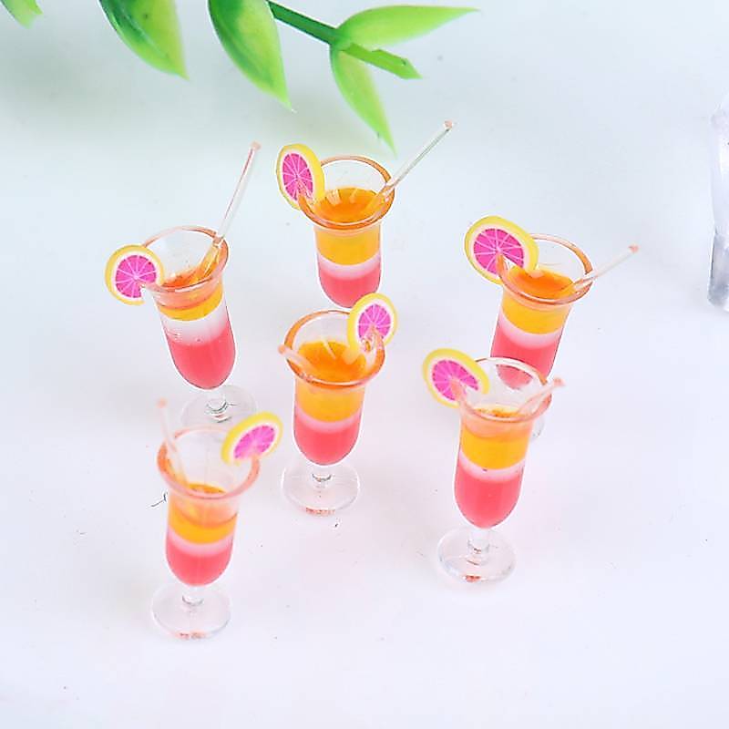ADAWA 6 Peças 1 : 12 Casa De Bonecas Em Miniatura Copos De Suco De Bebida Acessórios De Comida De Cozinha Meu