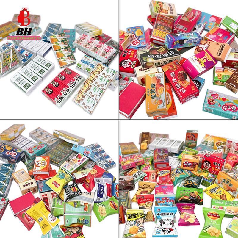 BH-Toy 1 : 12 Casa De Bonecas Em Miniatura Sna Supermercado Comida Ensacada Batatas Fritas Caixa Pão Bebida Modelo Brinq
