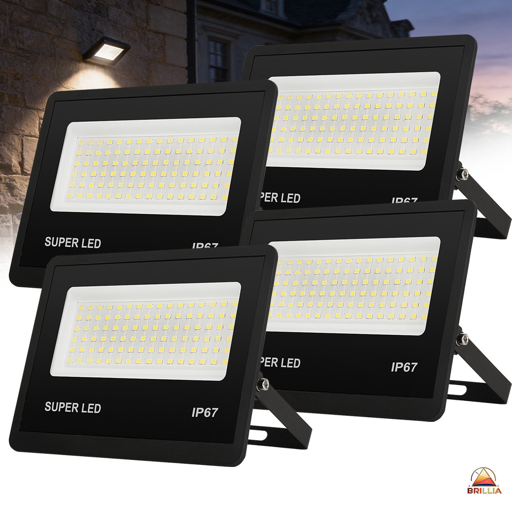 Kit4-16 Refletor LED 400W Holofote Externo IP67 Bivolt Prova D'água Luz Branca Fria 6500K Econômico