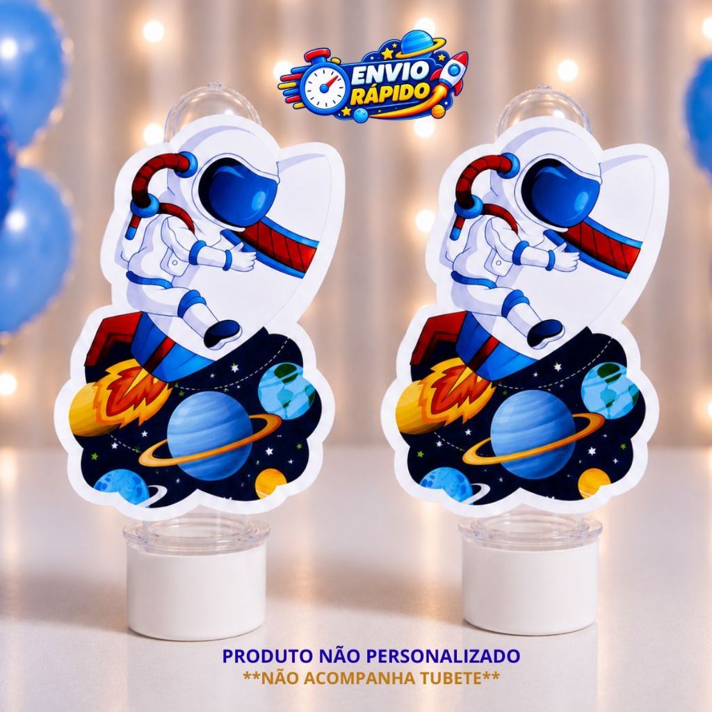 Apliques 3D para Tubetes Astronauta Menino - festa infantil - lembrancinhas personalizadas -aniversário-tags para tubete