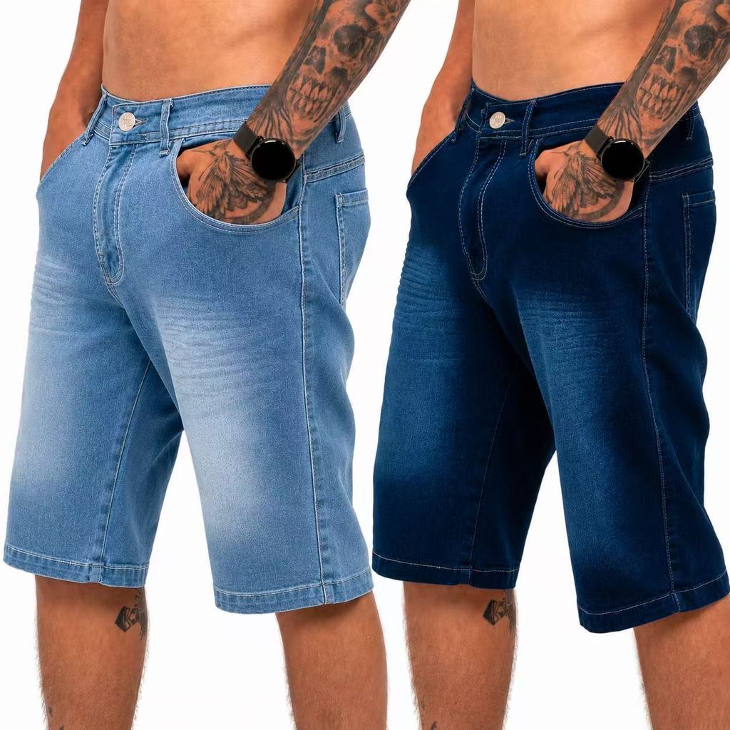 Kit 2 Bermuda Jeans Masculina Lisa - Perfeita para o Dia a Dia