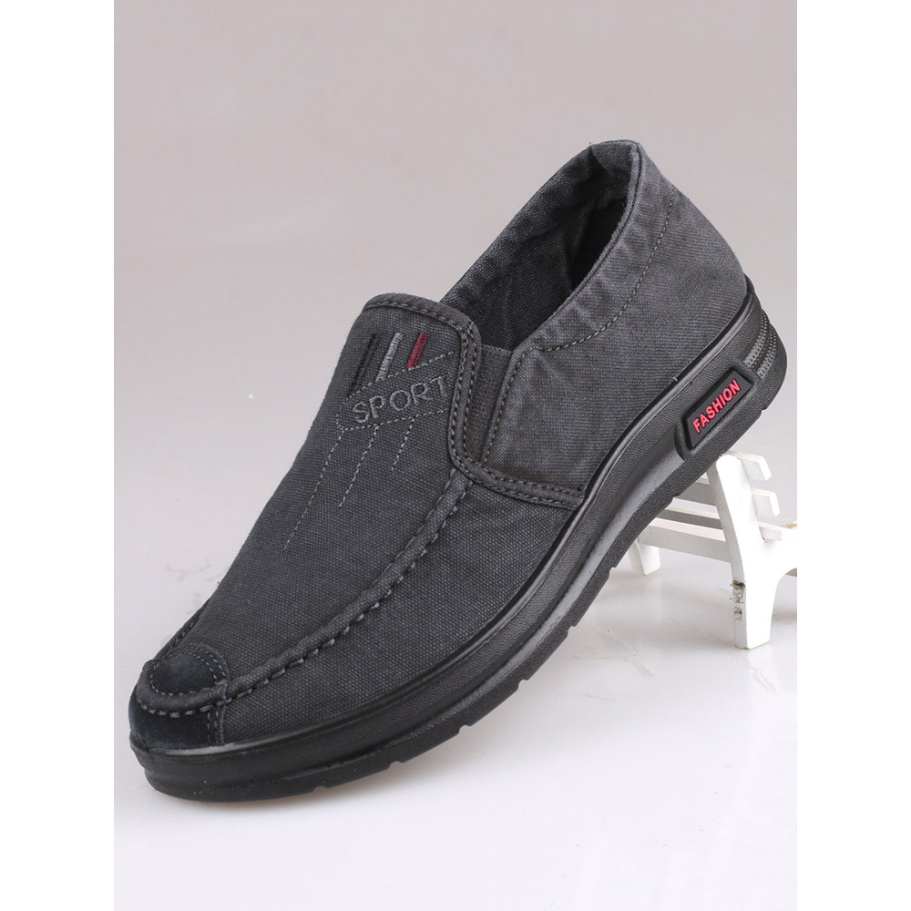 Sapatos masculinos de pano antigos de Pequim, sapatos únicos de lona, sapatos casuais masculinos, jeans respiráveis, Sli