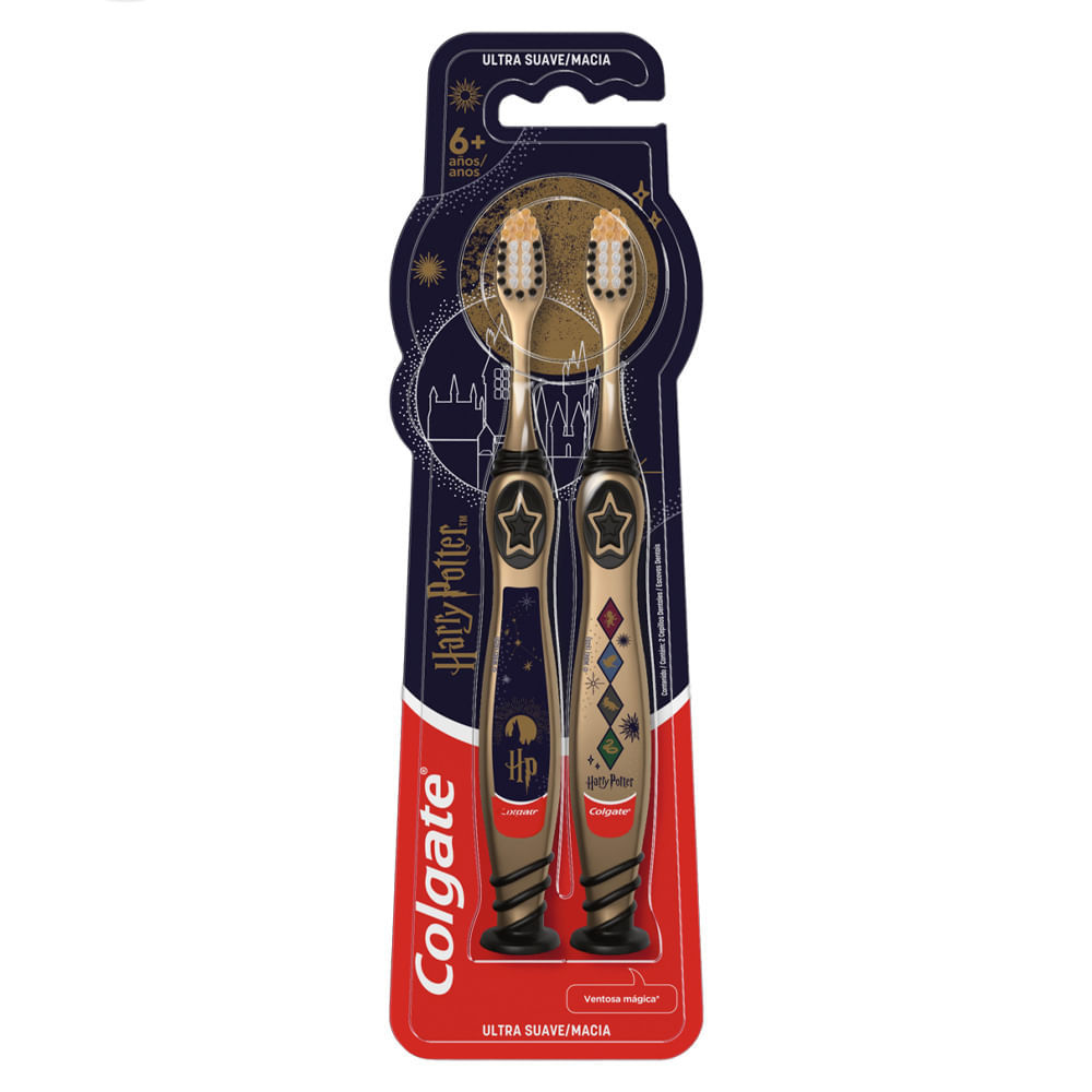 Escova Dental Colgate Harry Potter Kids Ultra Suave Com 2 Unidades