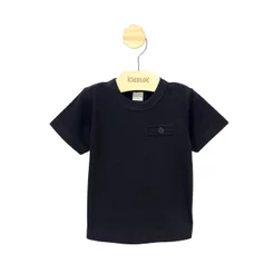 Camiseta Menino Malha Trabalhada Botão - Kidstok