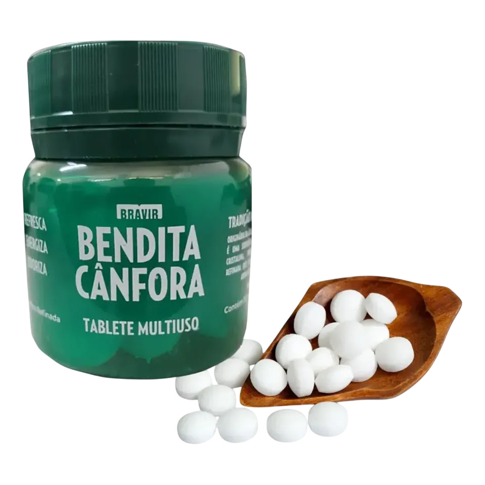 Bendita Cânfora Pote com 30 Tabletes Multiuso Bravir