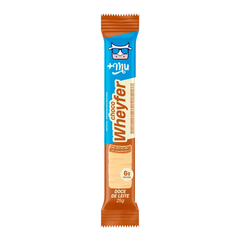 Barra de Proteína Choco Wheyfer Mais Mu Sabor Doce de Leite com 6g de Proteína 25g