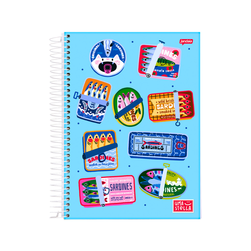 Caderno 10 Matérias Universitario 160 Folhas Stella - Jandaia Capa:Sardinha
