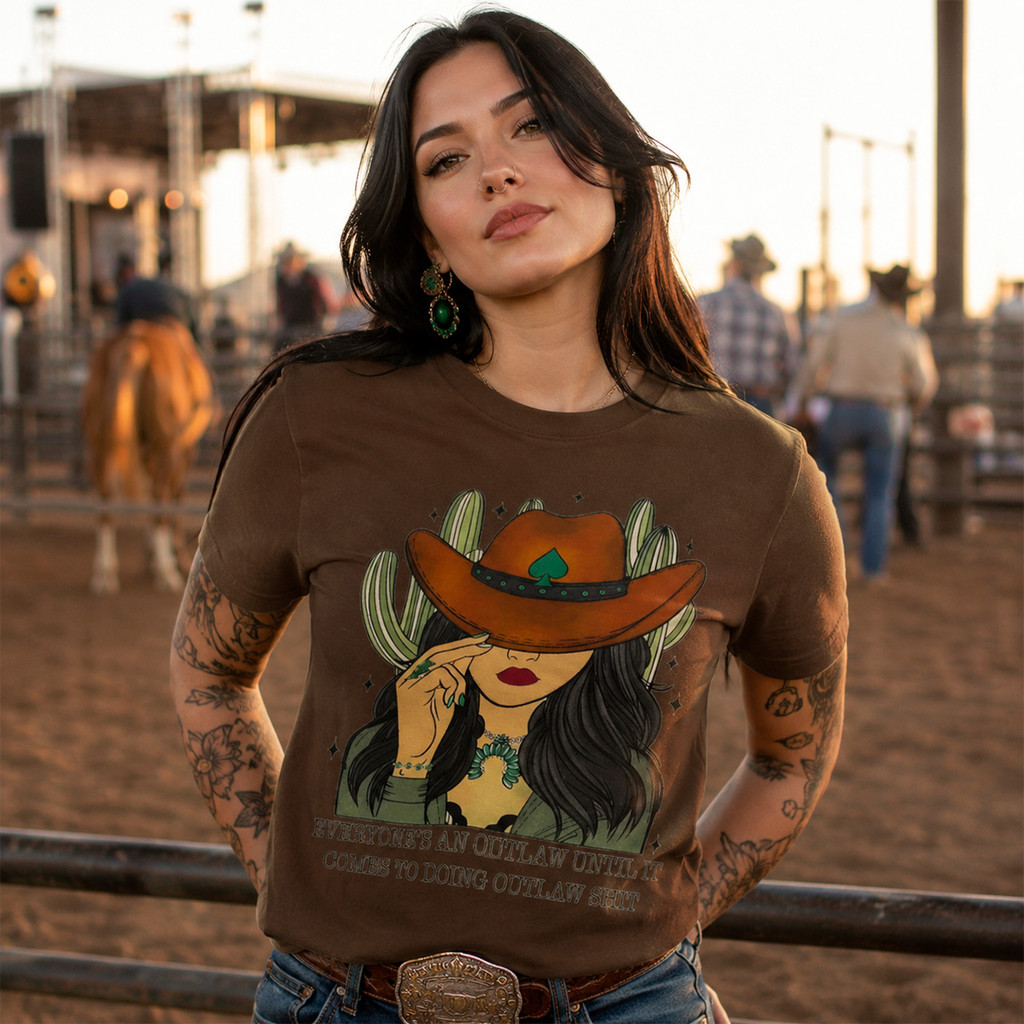 Camisa Temática Rodeo Camiseta Estampada Estilosa Country Feminina Casual Sertanejo Algodão Plus Size
