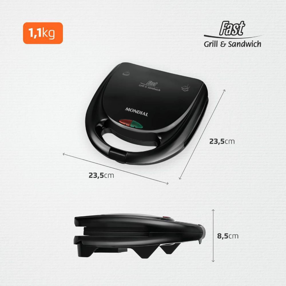 Sanduicheira Grill Mondial Fast Grill e Sandwich S12 · foto 2