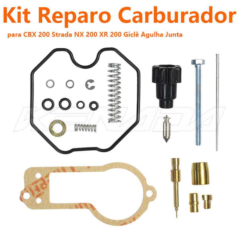 Kit Reparo Carburador Completo Cbx 200 Strada Xr 200r Nx 200 Todos Os Anos 93 A 03 Com Juntas Gicle Agulha