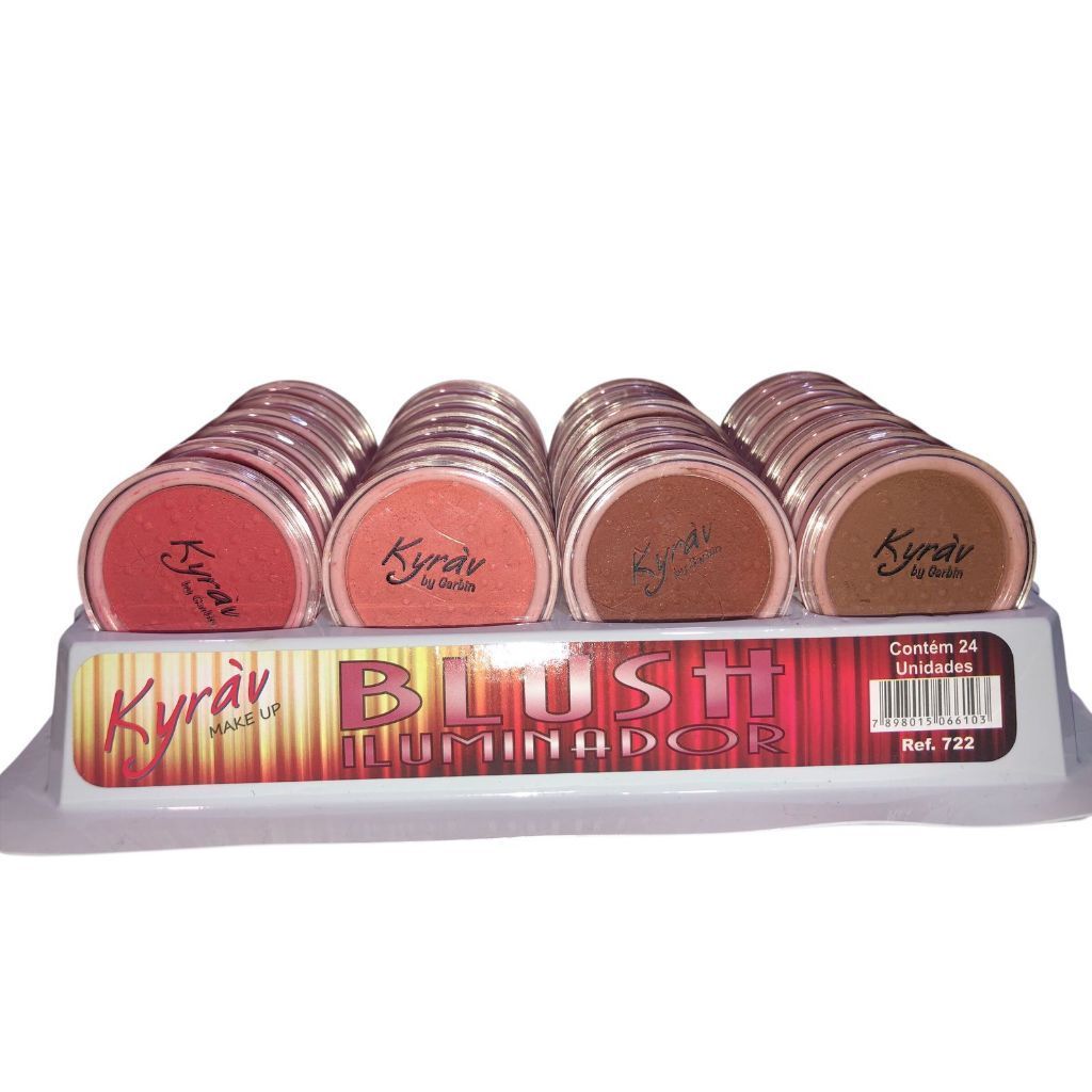 Blush Iluminador Kyrav Box C/24 Unidades Atacado Kit Beleza Make Beleza Maquiagem