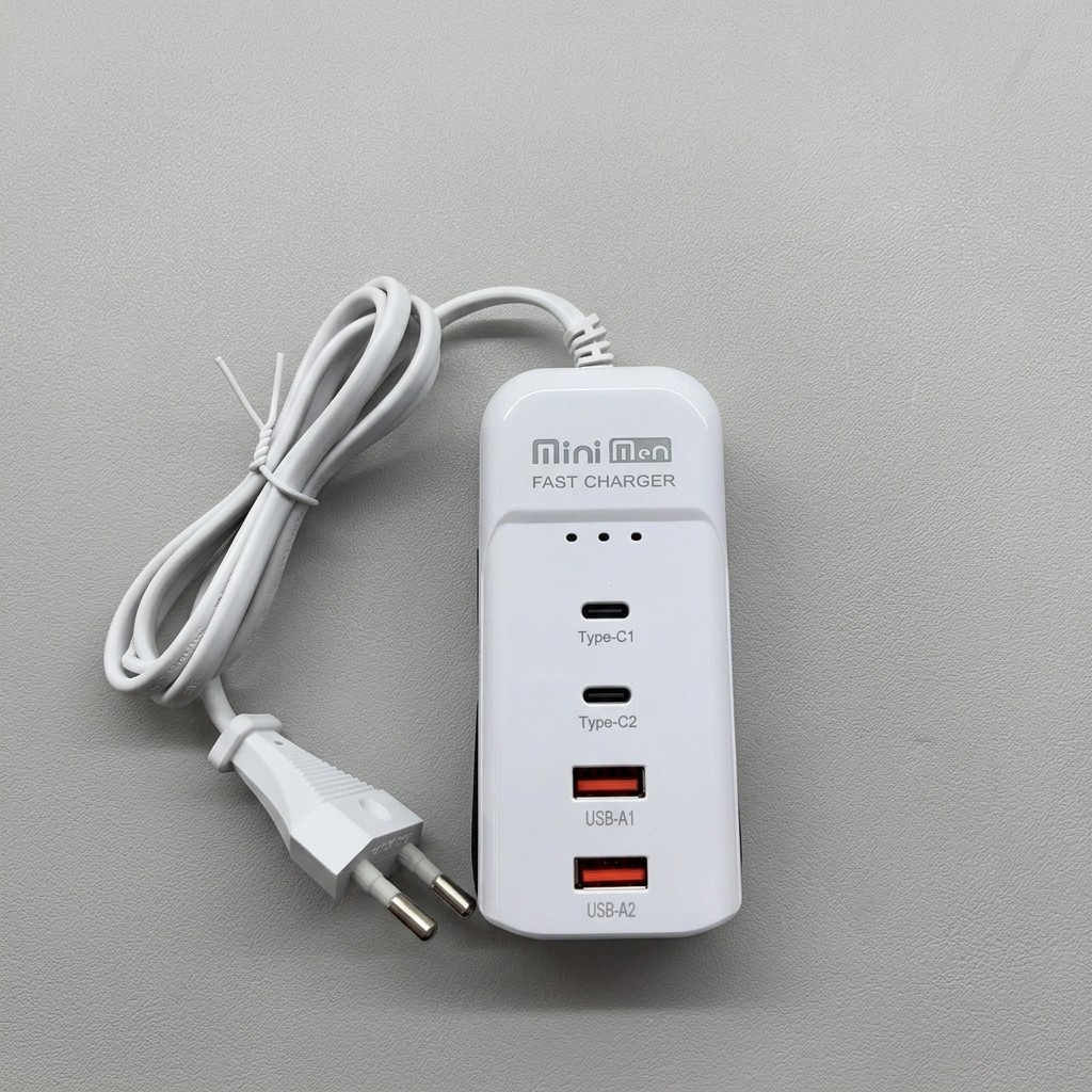 Carregador Turbo Rápido 66W de Mesa Tomada Inteligente Fonte Tipo C USB Alta Velocidade