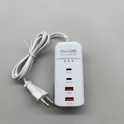 Carregador Turbo Rápido 66W de Mesa Tomada Inteligente Fonte Tipo C USB Alta Velocidade