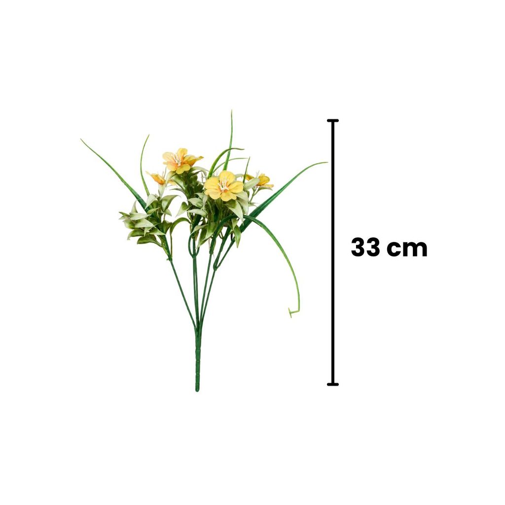 Buquê de Flores Artificiais com Folhagens Plantas Permanente · foto 2