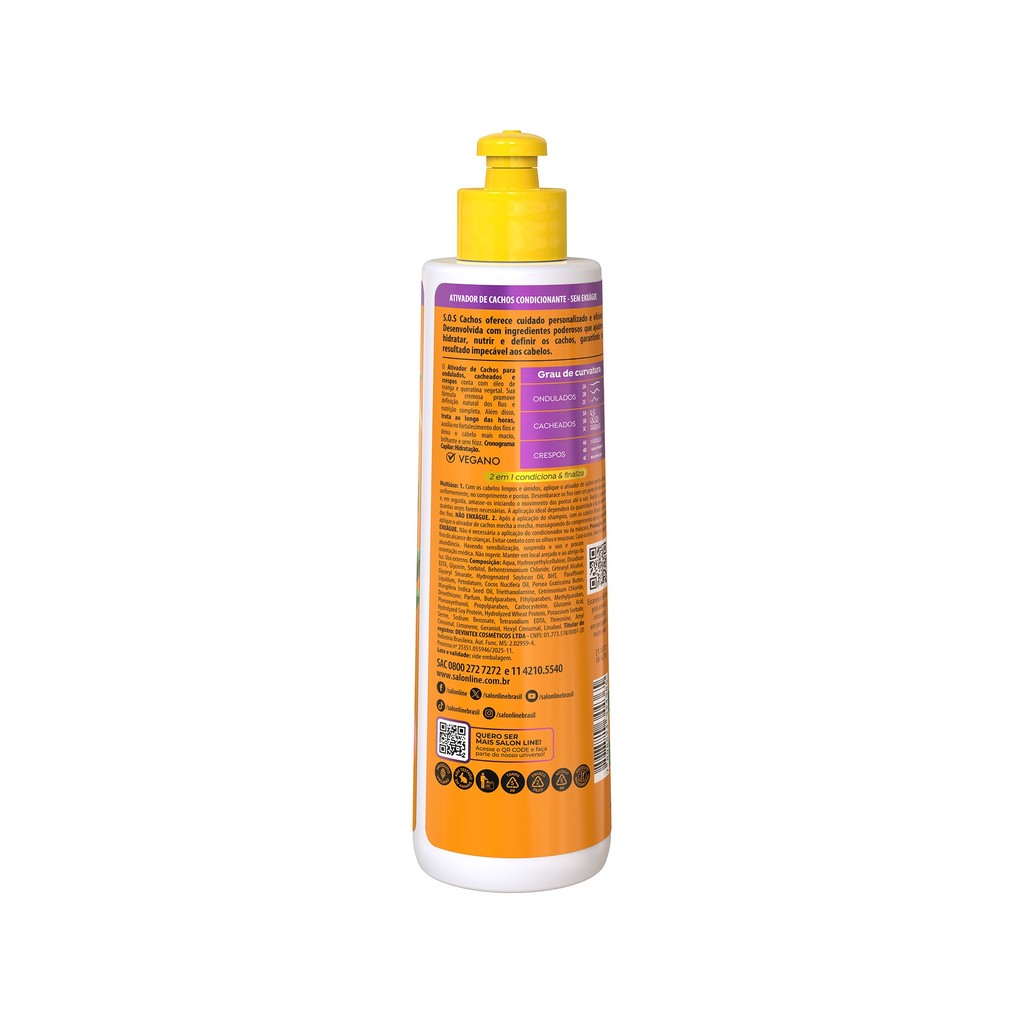 Ativador de Cachos SOS Cachos Óleo de Manga Salon Line 300ml · foto 2