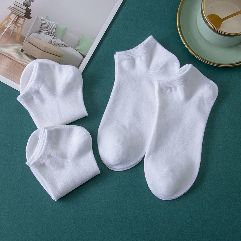 Meias brancas femininas meias de cor sólida verão fino tubo curto feminino verão puro branco curto primavera outono meni