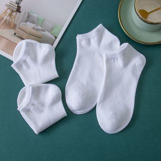 Meias brancas femininas meias de cor sólida verão fino tubo curto feminino verão puro branco curto primavera outono meni