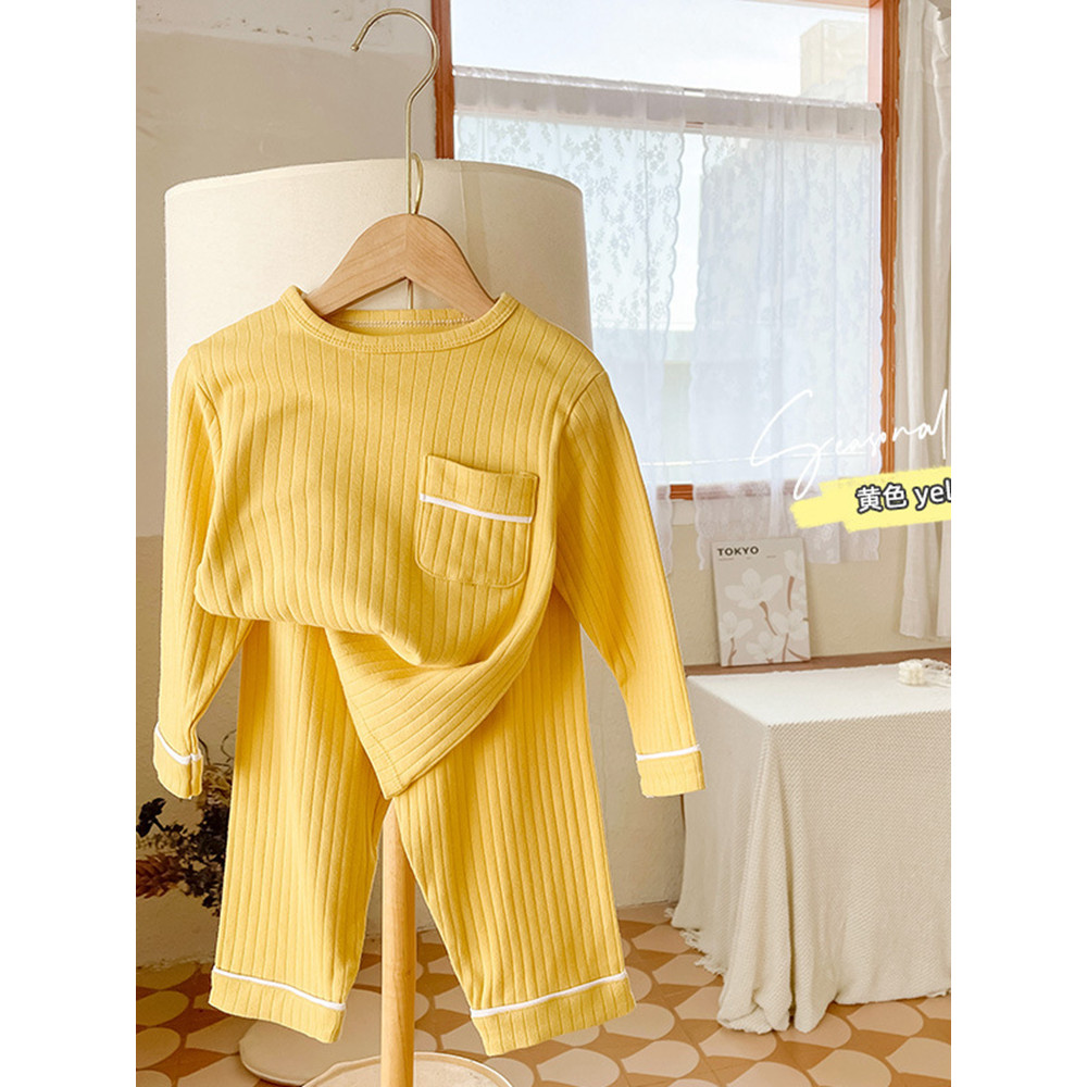 Primavera outono crianças roupas de casa meninos conjunto roupa interior do bebê puro algodão meninas pijamas de duas pe