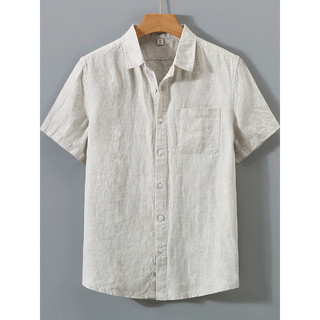 Camisa de linho puro masculino negócios Casual roupas masculinas High-End camisa de linho estilo fino polegada camisa 20