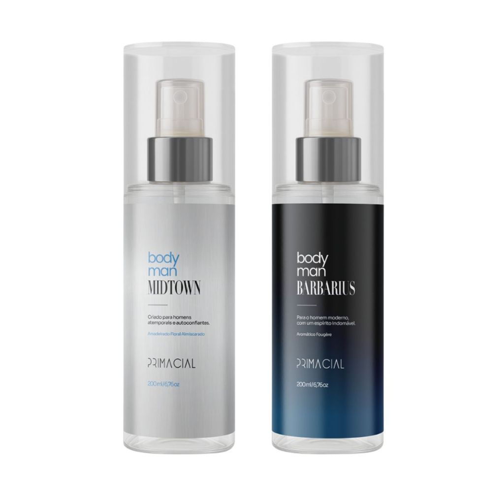 Kit 2 Body Splash Masculinos – Barbares e Midtown 200ml