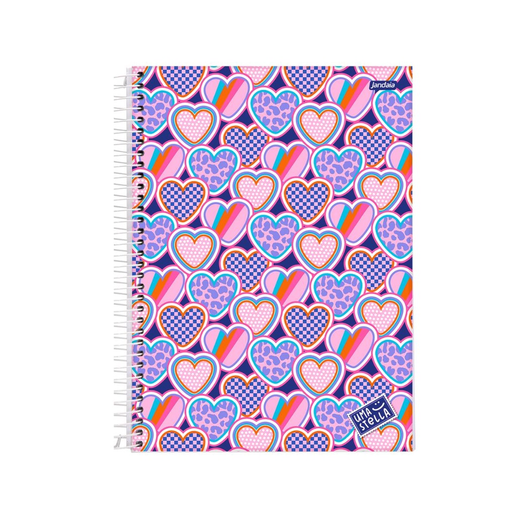 Caderno 15 Matéria Universitario Feminino 240 Folhas Stella - Jandaia' MODELO:CORAÇÃO