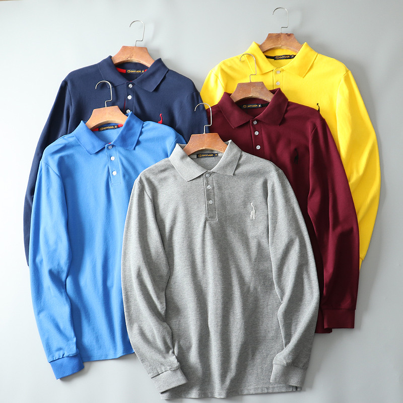 Pedido de exportação!Contas Penteadas Todo Algodão!Camiseta POLO masculina de comércio exterior primavera verão Casual c