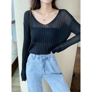 2025 primavera verão nova clavícula camiseta esquemas com decote em v solto mais magro olhar protetor solar camisa femin