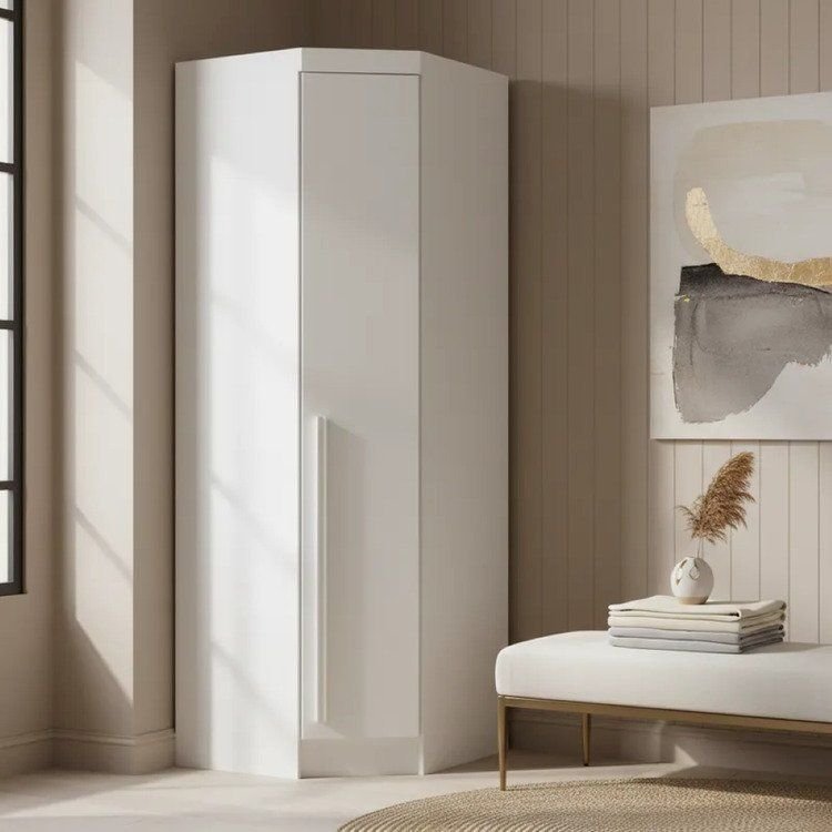 Guarda Roupa de Canto Oblíquo Modulado 1 Porta Branco Line Infinity Branco Line