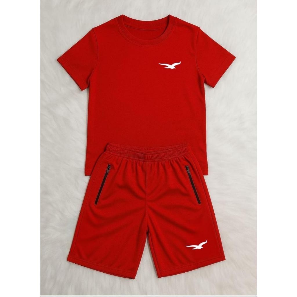 Camiseta e Bermuda Infantil E Juvenil Masculino Com Elástico e BOLSOS  04 á 16 Anos