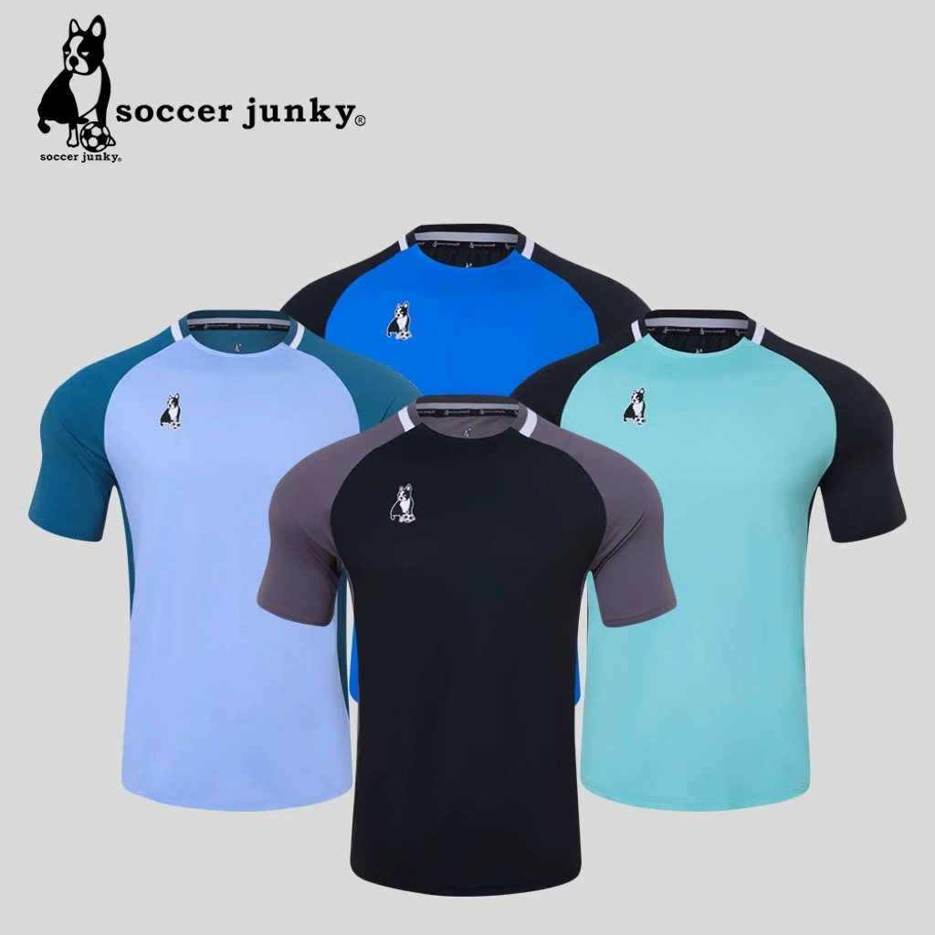 Futebol junky futebol cão esportes camiseta de secagem rápida respirável malha treinamento de futebol masculino de manga