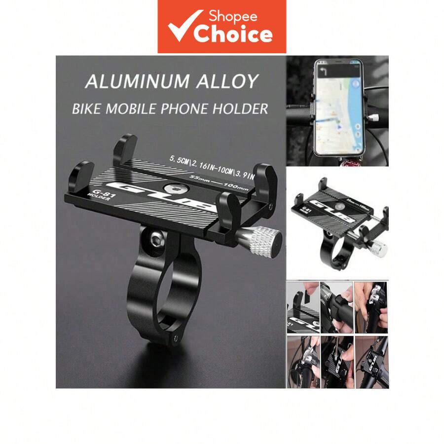 Suporte de telefone para bicicleta de liga de alumínio com ajuste antiderrapante para guidão, compatível com celulares