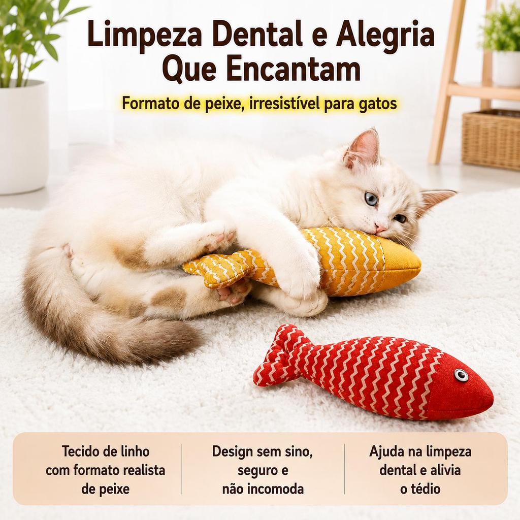 Peixe De Pelúcia Realista Com Catnip Erva De Gato Brinquedo Interativo Alívia Tédio Gatos brinquedo para gatinho
