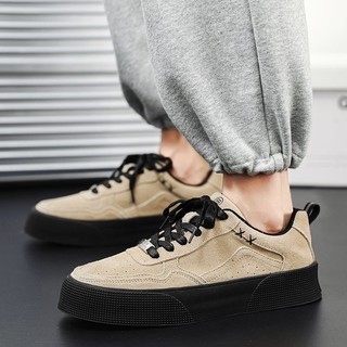 Sapatos masculinos 2025 primavera outono novo estilo na moda All-Match sola grossa antiderrapante resistente ao desgaste