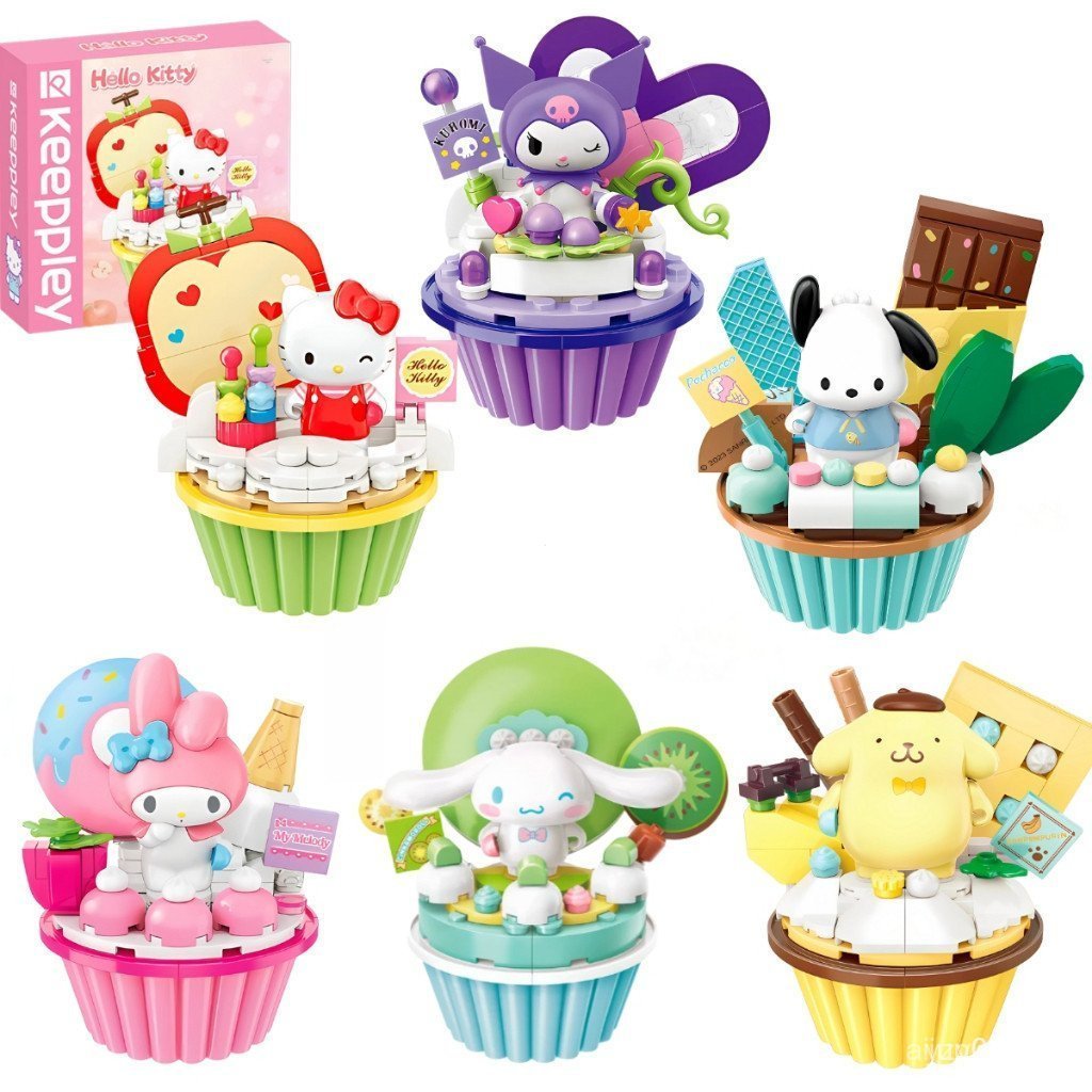 Bloco de Montar Cupcake Hello Kitty e Amigos