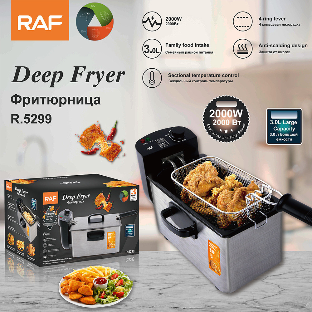 R RAF Cross-Border Padrão Europeu Americano Fritadeira Doméstica Pequena Fritadeira Elétrica Fritadeira Elétrica Comerci