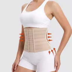 Z&D Cinta Modeladora Postural Feminina Ajustável com Colchetes Compressão Abdômen e Cintura 888