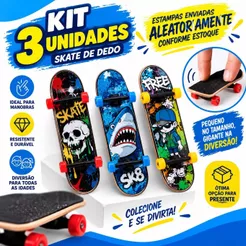 3 Skates de Dedo Fingerboard Infantil Mini Skate Brinquedo para Manobras