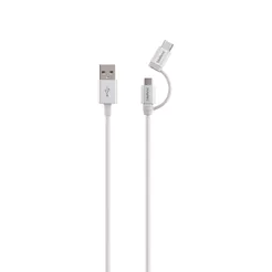 Cabo USB-C 1,5m de PVC nylon branco Intelbras EUABC 15NB